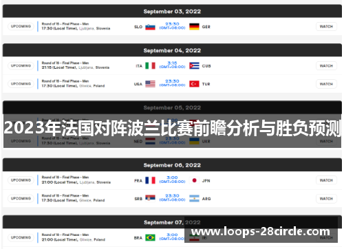 2023年法国对阵波兰比赛前瞻分析与胜负预测